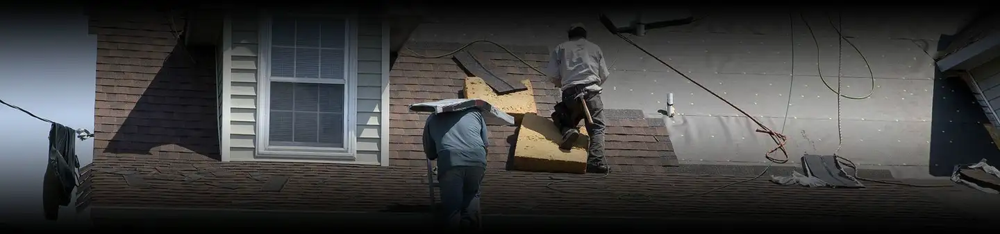 A roofline worked on by Bates John Roofing